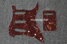 Tortoise pearl Guitar Pickguard SSS &amp; Guitar Back Plate Tremolo Cover 4Ply - £9.33 GBP