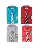 Pre-Owned Boys Long Sleeve Kids Dress Shirt Set With Tie &amp; Hanky - $181.25 MXN+