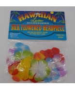 HAWAIIAN LUAU ACCESSORIES SILK FLOWERED HEADPIECE MULTICOLORED HAIR INSE... - £3.85 GBP