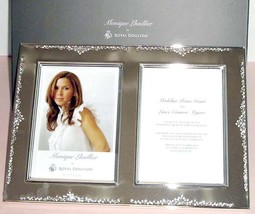 Monique Lhuillier Modern Love Double Photo Invitation Frame by Royal Doulton New - £43.42 GBP