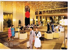 Japan Postcard Tokyo Keio Plaza Inter-Continental Hotel Lobby People - $2.96