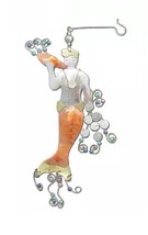 Merman Fantasy Ocean Ornament Metal Fair Trade Pilgrim Imports New - $19.75