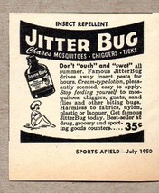 1950 Print Ad Jitter Bug Insect Repellant Chases Mosquitos,Chiggers,Ticks - £6.09 GBP