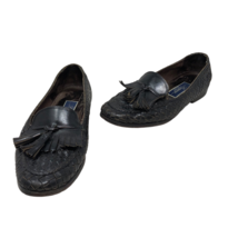 Cole Haan Bragano Black Woven Italian Leather Tassel Loafers Size 8 W - £35.02 GBP