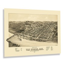 1888 Van Buren City Crawford County Arkansas Map Poster Wall Art Print - $39.99+