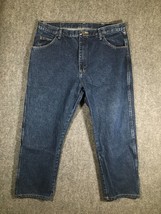 Wrangler 40x30 High Rise Denim Jeans Mens 40 Regular Fit Blue Pants Dura... - $18.09