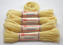 Spinnerin Persianna 100% Virgin Wool Crewel Needlepoint Yarn-4 Skeins Off White - $8.50