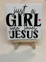 Desktop Sign Plaque Religious “Just A Girl Who Loves Jesus” - £9.49 GBP