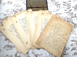 Vintage Handwritten Recipes Notebook Loose 1930s 1940s Era Biscuits Dess... - £37.73 GBP