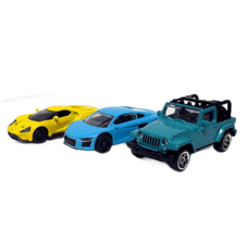 Set*3 Car Models, Audi R8/Ford GT/Jeep Wrangler Rubicon, Majorette Scale 1:58 - £31.16 GBP