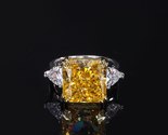 Quare green yellow high carbon diamond s925 ring woman 100 sterling silver jewelry thumb155 crop