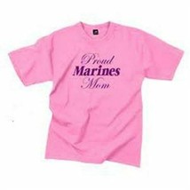 New Medium Womans Proud Marines Mom Pink Tee Shirt Top Military Ladies M - £10.41 GBP
