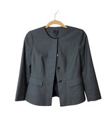 Ann Taylor Factory Peplum Jacket Blazer Size O Crew Neck Charcoal Gray L... - £14.19 GBP