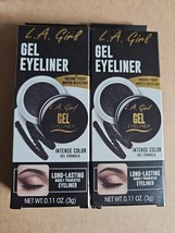 Lot of 2 L.A. Girl Gel Eyeliner #GEL732 Black Cosmic Shimmer - $9.95