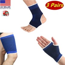 1 Pair Ea Blue Ankle, Thigh, Palm Support Brace Compression Relief, For Sports - £7.74 GBP