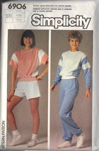 Simplicity Pattern 6906 Sz Sm Misses Easy Pullover Top, Pants,Shorts - $3.00