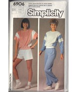 SIMPLICITY PATTERN 6906 SZ SM MISSES EASY PULLOVER TOP, PANTS,SHORTS - £2.35 GBP