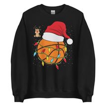 Basketball Christmas Ball Santa Player Unisex Sweatshirt Black - $28.91+