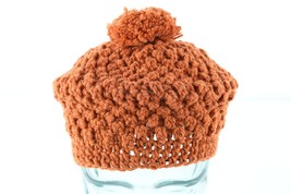 NOS Vintage 50s 60s Streetwear Wool Crochet Knit Pom Winter Beanie Beret Hat Cap - £31.51 GBP