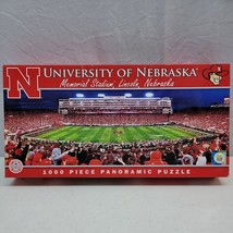 NIB Nebraska Cornhuskers Panoramic Jigsaw Puzzle 1000 PC NCAA Memorial Stadium - £14.63 GBP