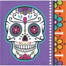 Day of the Dead Skull 16 Ct Halloween Beverage Napkins - £2.59 GBP