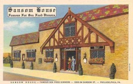 Sansom House Sea Food Restaurant Philadelphia Pennsylvania linen postcard - £5.95 GBP