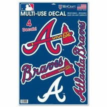 MLB Atlanta Braves &quot;COUNTRY&quot; 11&quot; x 17&quot; Ultra Decals/Multi-Use Decals 4ct Sheet - £15.71 GBP