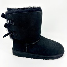 UGG Bailey Bow Black Kids Girls Suede Sheepskin Boots 3280 BLK - $64.95