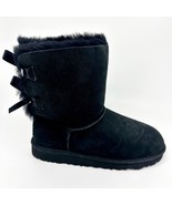 UGG Bailey Bow Black Kids Girls Suede Sheepskin Boots 3280 BLK - $89.01 CAD