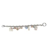 Vintage Friendship Bracelet Silver Tone with Charms and Beads Friends - £6.07 GBP