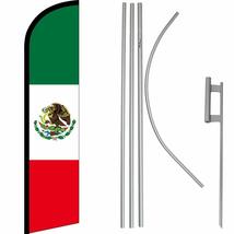 Mexico Country Windless Banner Flag &amp; 16&#39; Flagpole Kit/Ground Spike - £68.05 GBP