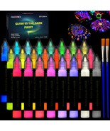 FansArriche Glow in the Dark Paint 24 Colors x 20 ml 3D Neon Acrylic Pai... - $40.57
