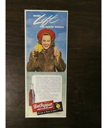 Vintage 1947 Dr. Pepper Woman in Hat Original Color Ad - £5.22 GBP