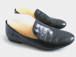 Born Women Size 7.5 M Black Faux Croc Leather Oxford Slip On Shoes Casua... - £15.52 GBP