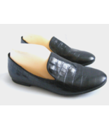 Born Women Size 7.5 M Black Faux Croc Leather Oxford Slip On Shoes Casua... - £15.43 GBP