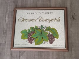 Vintage SOMOMA WINEYARDS Grapes Bar Wood Mirror Wall Decor Windsor Calif... - $1,422.25 MXN