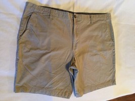 Size 42 George shorts khaki flat front inseam 8.5 inch mens   - £9.61 GBP