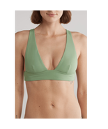 Onia Plunge Bikini Top Swim Suit, Size XL, (12) D -DD CUP Green (Palm Fr... - $64.52