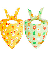 Easter Dog Bandanas 2 Pack - Pet Scarf for Boy and Girl, Spring Pet Acce... - £6.06 GBP