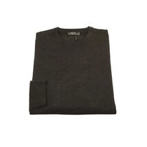 Men PRINCELY Italian Wool Crew Pullover Slim 84001-30 Antrasit Charcoal 103 image 2