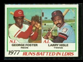Vintage 1978 Topps Runs Batted Ldrs Baseball Card #203 Foster Reds Hisle Twins - £7.55 GBP