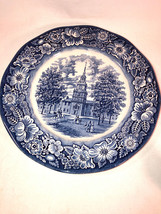 Liberty Blue 10 Inch Plate Independence Hall Mint - £11.79 GBP