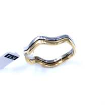 Italienischer Doppelwellen-Ring für Damen, 14 Karat Bicolor-Gold, glänzend,... - £278.75 GBP