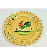Home Rooster Dishes 8 7/8&quot; Salad Plate Hand Painted Yellow Art Pottery S... - £12.76 GBP