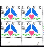 USPS Stamps - 25 cent Love, Doves Issue (Plate Block of 4) - $2.90