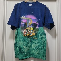VTG 90s Disney Animation California Adventure All Over Print T-Shirt Mens L - £82.37 GBP