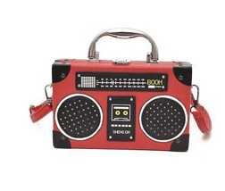 Retro radio box style pu leather ladies handbag shoulder bag chain purse women&#39;s - £36.97 GBP