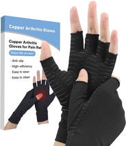 Compression Gloves, Copper Arthritis Gloves Can Relieve Joint Pain (Size... - £11.56 GBP