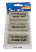 Paper Mate Prismacolor Magic Rub Eraser 3 Pk 1794294 Latex Free NEW - $9.85