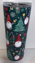 Clementine Thermal Travel Mug Insulated Christmas Tree Gnomes 20oz Hot Cold Cup - £23.73 GBP